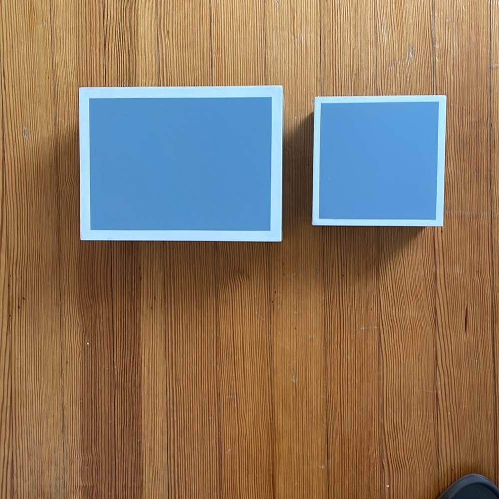 Frog Hill Designs Gray, Lacquered Glossy Rectangular and Square Box Set